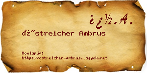 Östreicher Ambrus névjegykártya